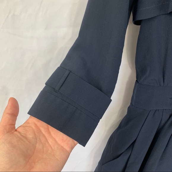 Lacoste Silk Double Breasted Navy Shirt Dress - Picture 4 of 13